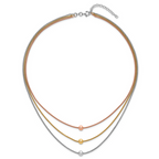 Leslie's Sterling Silver Rose & Yellow Gold-plated w/ 2in ext. Necklace - Image 4