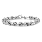 Leslie's Sterling Silver Rhodium-plated Polished Fancy Rope Bracelet - Image 3