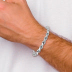 Leslie's Sterling Silver Rhodium-plated Polished Fancy Rope Bracelet - Image 4