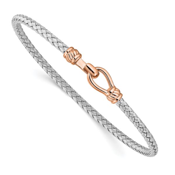 Leslie's Sterling Silver & Rose Gold-plated Flexible Cuff