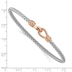 Leslie's Sterling Silver & Rose Gold-plated Flexible Cuff - Image 2