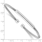 Sterling Silver Rhodium-plated Cuff Bangle - Image 3