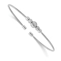 Leslie's Sterling Silver Rhodium-plated D/C Beaded Cuff Bangle