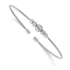 Leslie's Sterling Silver Rhodium-plated D/C Beaded Cuff Bangle