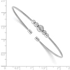 Leslie's Sterling Silver Rhodium-plated D/C Beaded Cuff Bangle - Image 3