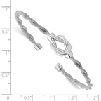 Sterling Silver Rhodium-plated Twisted Cuff Bangle - Image 3