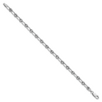 Leslie's Sterling Silver Rhod-plated Textured Fancy Link Bracelet - Image 2