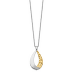 Leslie's Sterling Silver RH-plate Gold-plate D/C 18in Plus 1in ext Necklace - Image 3
