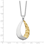 Leslie's Sterling Silver RH-plate Gold-plate D/C 18in Plus 1in ext Necklace - Image 4