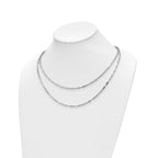 Leslie's Sterling Silver Rhodium-plated Multi-strand w/ 2in Ext. Necklace - Image 2