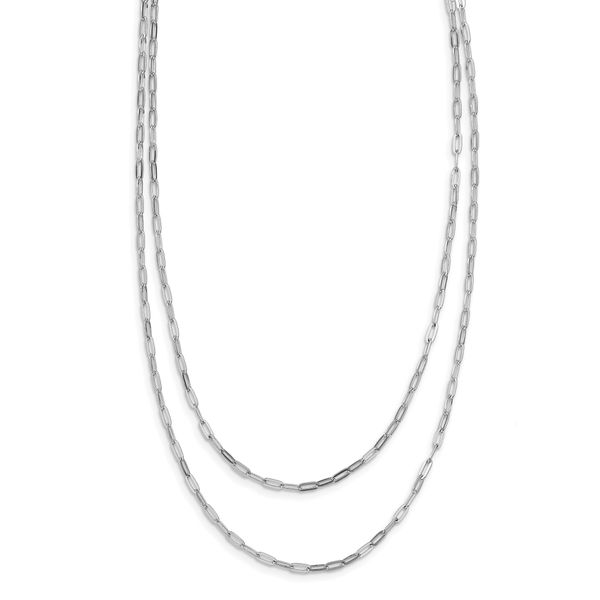 Leslie's Sterling Silver Rhodium-plated Multi-strand w/ 2in Ext. Necklace - Image 3