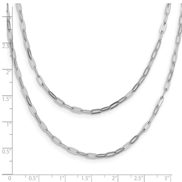 Leslie's Sterling Silver Rhodium-plated Multi-strand w/ 2in Ext. Necklace - Image 4