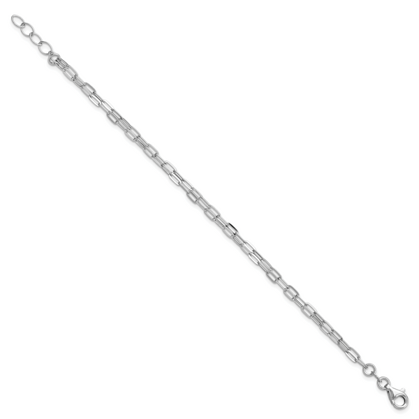 Leslie's Sterling Silver Rhodium-plated Multi-strand w/ 1in Bracelet - Image 2