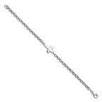 Leslie's Sterling Silver Rhodium-plated Cross Rolo Bracelet - Image 2