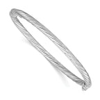 Sterling Silver Rhodium-plated Twisted Bangle