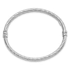 Sterling Silver Rhodium-plated Twisted Bangle - Image 2