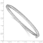 Sterling Silver Rhodium-plated Twisted Bangle - Image 3