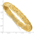 Sterling Silver Gold-tone Textured Hollow Bangle - Image 3