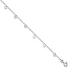 Leslie's Sterling Silver Rhodium-plated CZ Anklet