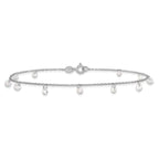 Leslie's Sterling Silver Rhodium-plated CZ Anklet - Image 3