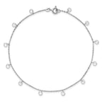 Leslie's Sterling Silver Rhodium-plated CZ Anklet - Image 4