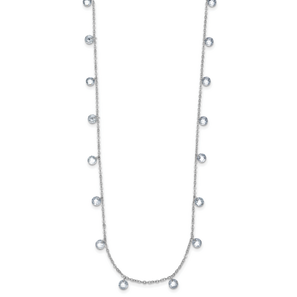 Leslie's Sterling Silver Rhodium-plated CZ w/1in ext. Necklace - Image 3