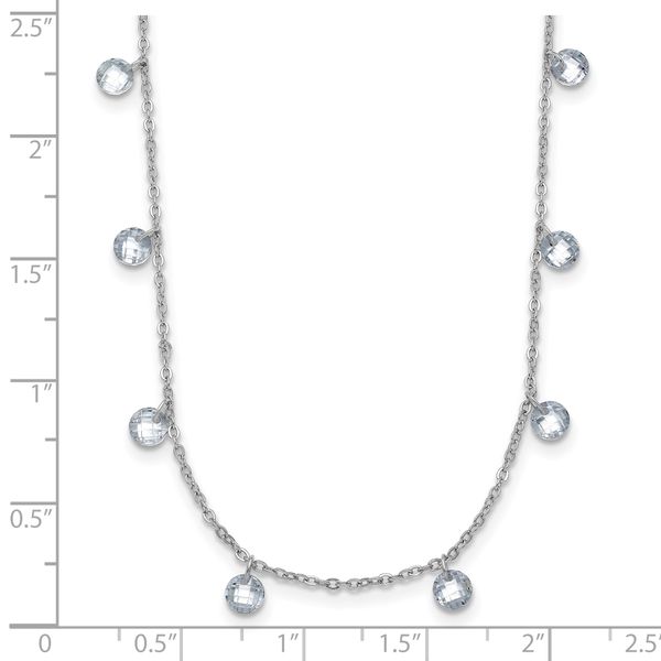Leslie's Sterling Silver Rhodium-plated CZ w/1in ext. Necklace - Image 4