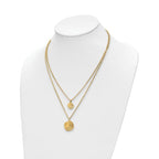 Leslie's Radiant Essence SS Gold-pl CZ Brushed 2-strand w/ 1.75 ext. Necklace - Image 2