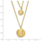 Leslie's Radiant Essence SS Gold-pl CZ Brushed 2-strand w/ 1.75 ext. Necklace - Image 4