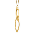 Leslie's Sterling Silver Gold-plated Dia Cut with 1.5in ext. Necklace