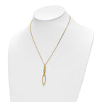 Leslie's Sterling Silver Gold-plated Dia Cut with 1.5in ext. Necklace - Image 2