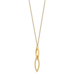 Leslie's Sterling Silver Gold-plated Dia Cut with 1.5in ext. Necklace - Image 3