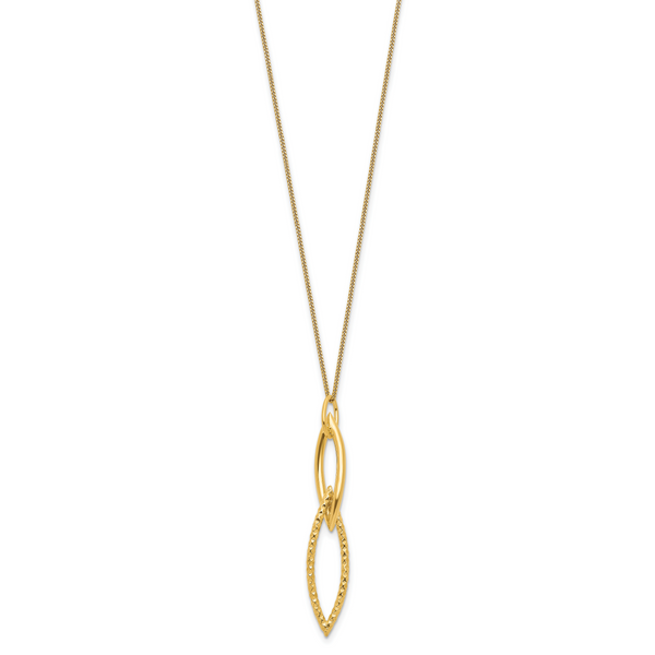 Leslie's Sterling Silver Gold-plated Dia Cut with 1.5in ext. Necklace - Image 3