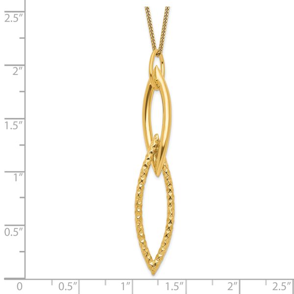 Leslie's Sterling Silver Gold-plated Dia Cut with 1.5in ext. Necklace - Image 4