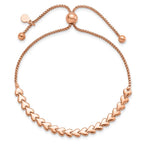 Leslie's Sterling Silver Rose-tone Polished Heart Bolo Bracelet - Image 3