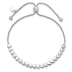 Leslie's Sterling Silver Rhodium-plated Polished Heart Bolo Bracelet - Image 3
