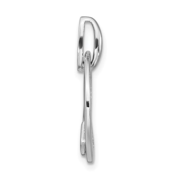 Leslie's Sterling Silver Rh-p and Gold-plated CZ Brushed Pendant - Image 2