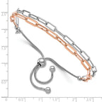 Leslie's Sterling Silver Rh-p & Rose-tone 2-strand Bolo Bracelet - Image 2