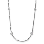 Leslie's Sterling Silver Rhodium-plated CZ w/ 2in ext. Necklace