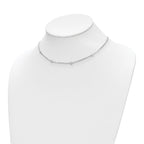 Leslie's Sterling Silver Rhodium-plated CZ w/ 2in ext. Necklace - Image 3