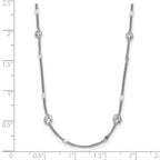 Leslie's Sterling Silver Rhodium-plated CZ w/ 2in ext. Necklace - Image 4