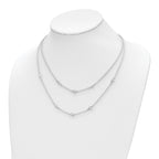 Leslie's Sterling Silver Rhod-pl CZ Cross Multi-strand w/ 2in ext. Necklace - Image 2