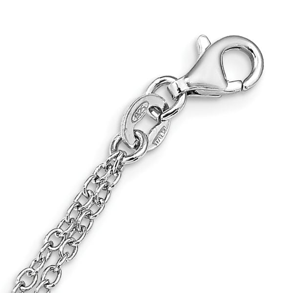 Leslie's Sterling Silver Rhod-pl CZ Cross Multi-strand w/ 2in ext. Necklace - Image 4