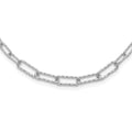 Leslie's Sterling Silver RH-plated Diamond-cut with 2in. ext Link Necklace
