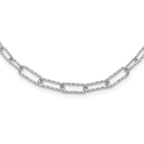 Leslie's Sterling Silver RH-plated Diamond-cut with 2in. ext Link Necklace