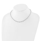 Leslie's Sterling Silver RH-plated Diamond-cut with 2in. ext Link Necklace - Image 2
