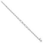 Leslie's Sterling Silver RH-plated Dia-cut Link w/1in ext. Bracelet - Image 2