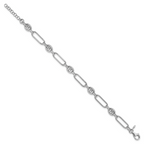 Leslie's Sterling Silver RH-plated Polished with 1in. ext Link Bracelet - Image 2