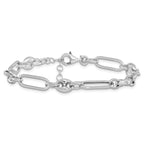 Leslie's Sterling Silver RH-plated Polished with 1in. ext Link Bracelet - Image 3