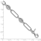 Leslie's Sterling Silver RH-plated Polished with 1in. ext Link Bracelet - Image 5